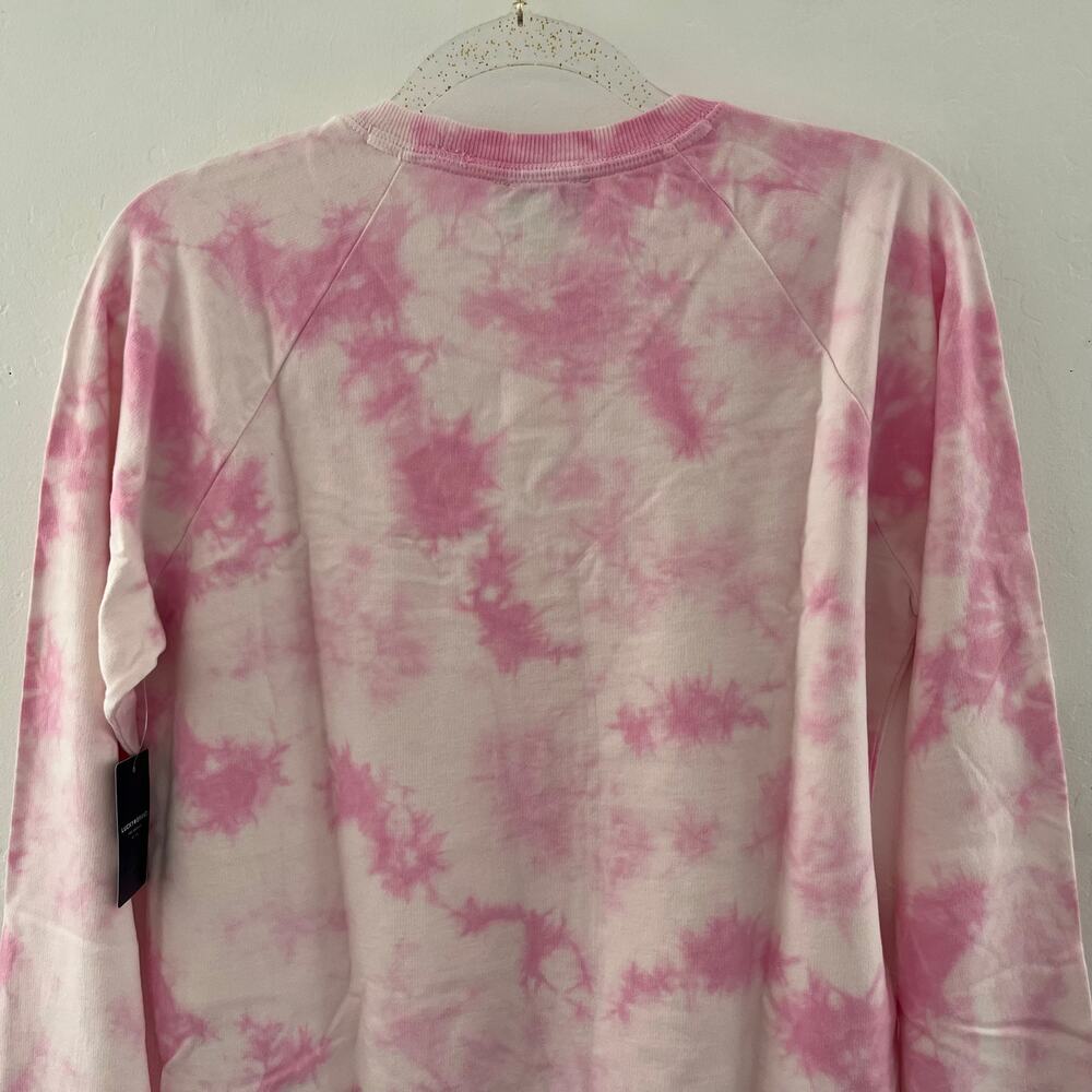 Lucky Brand Tie Dye Sweatshirt Medium Pink Pullover Crew Neck Casual Cozy NEW - Picture 10 of 11